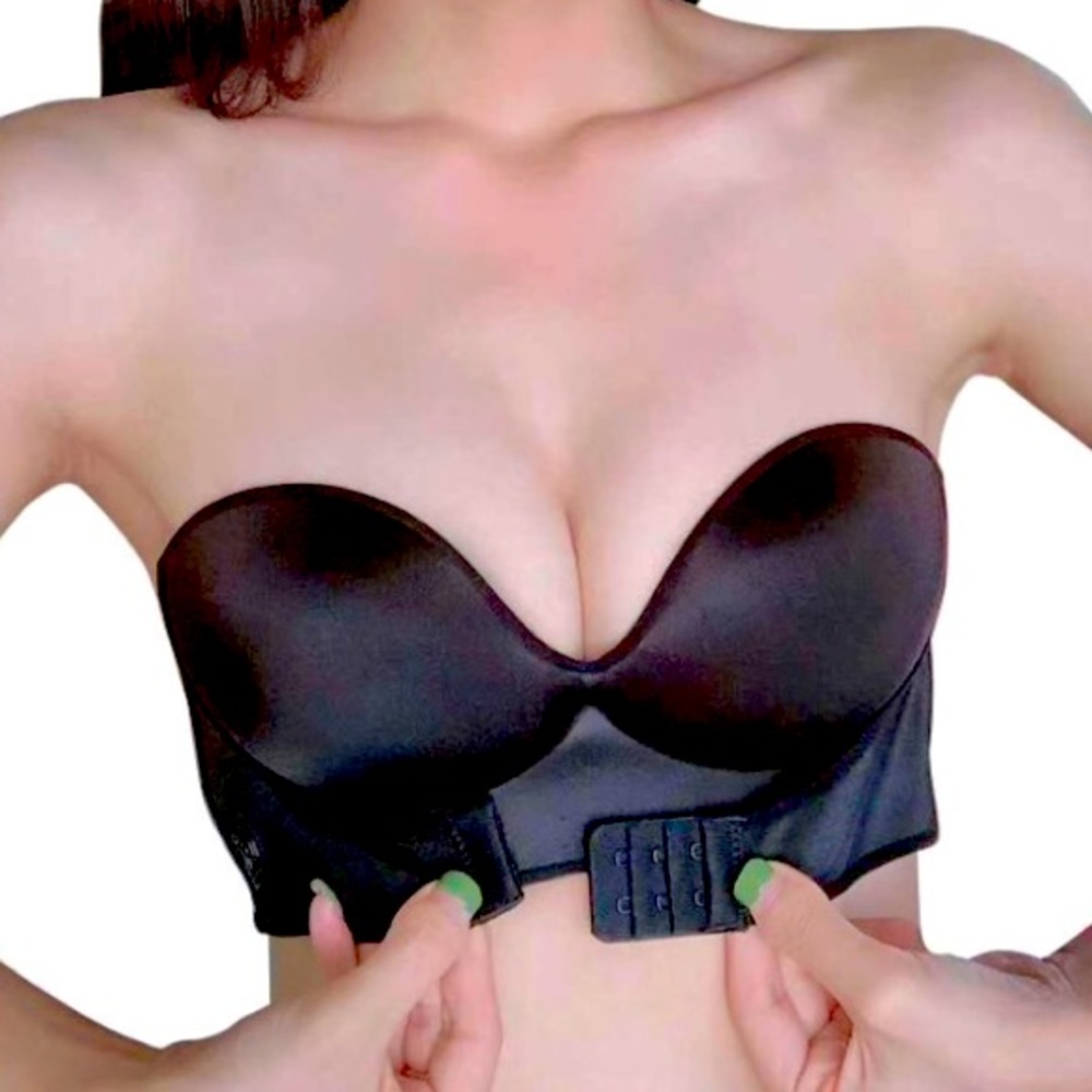 Black Strapless Push-up Bra